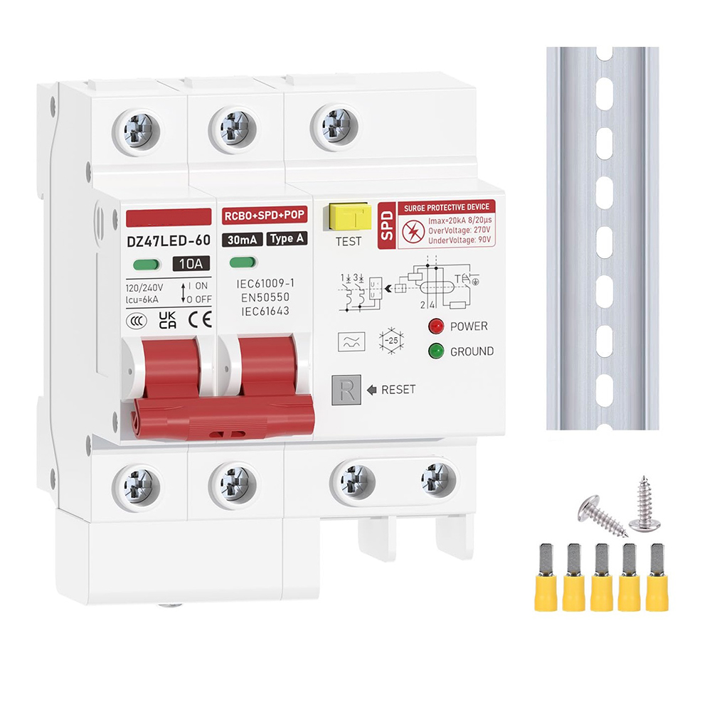Din Rail Circuit Breaker - Overbelastingsbeveiliging Aardlekschakelaar Bescherming van huishoudcircuits Montagetype