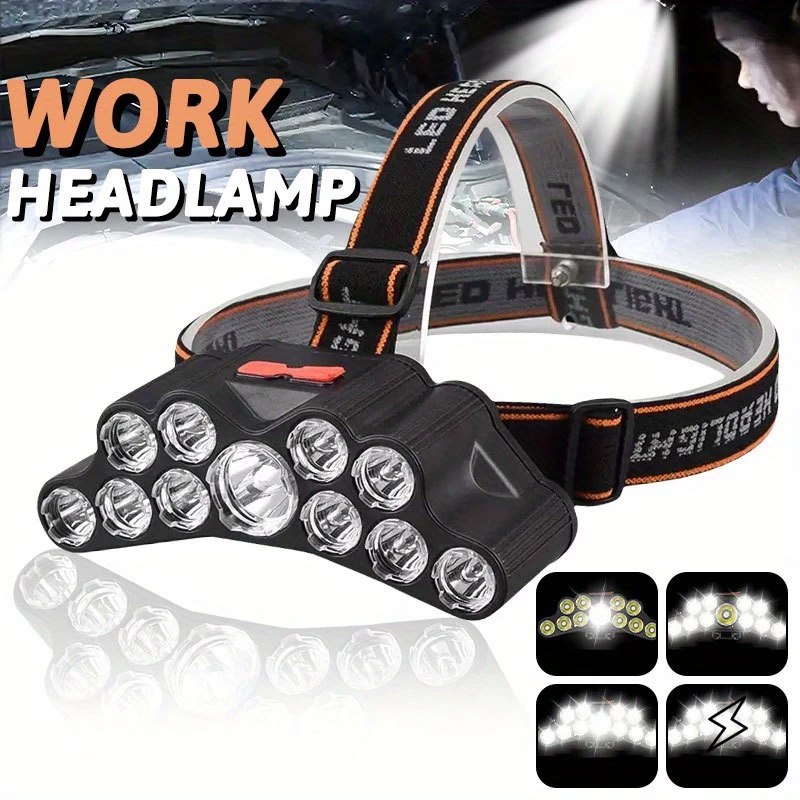 Renewable Energy Battery - 11 LED-koplamp Sterk licht Hoofdlamp Type-C