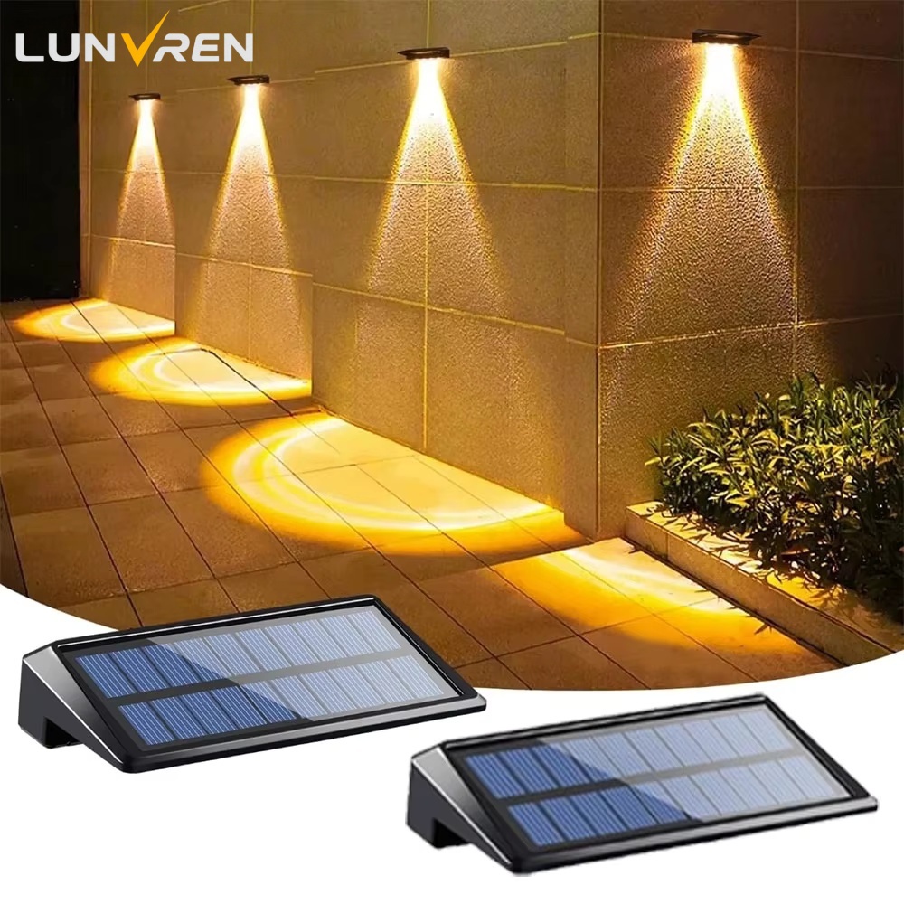 Waterproof Junction Box Solar - 2-pack zonne-wandlampen 4 LED zonne-hekverlichting buiten