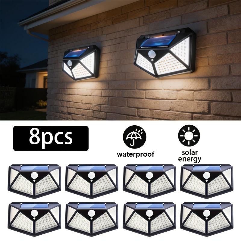 Waterproof Junction Box Solar - 1~8 stuks 100LED zonne-lampen met 270