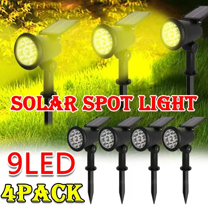 Waterproof Junction Box Solar - 1/2/3/4 Stuks Zonne-energie 9LED Lamp Verstelbare