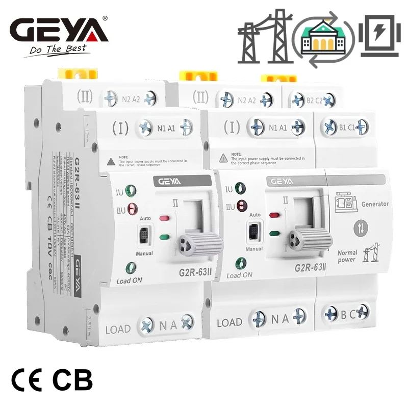 Din Rail Circuit Breaker - GEYA G2R Smart ATS Din Rail
