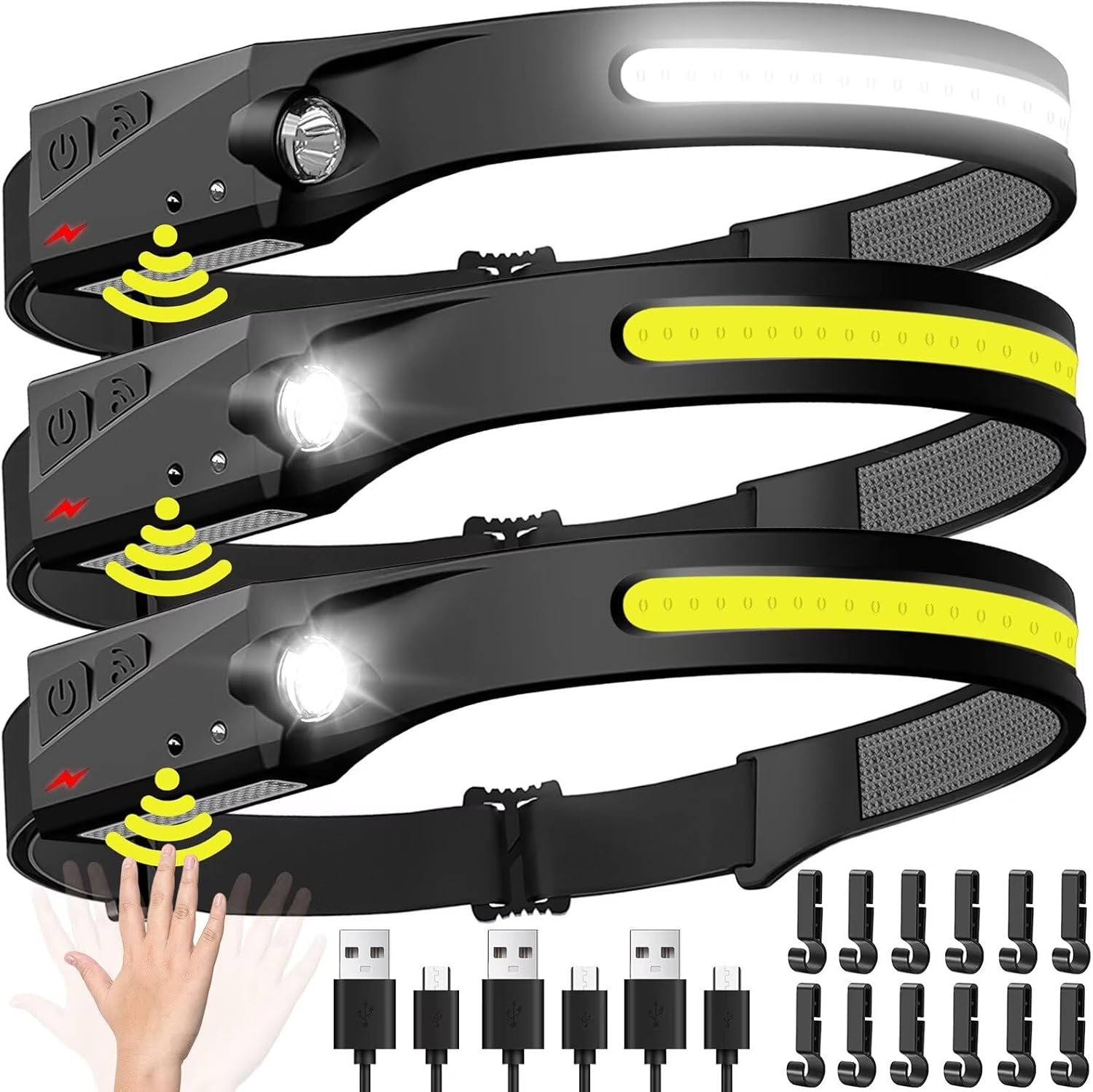 Renewable Energy Battery - Sensorkoplamp LED-hoofdzaklamp Oplaadbare koplamp Hoofdlamp Ingebouwde