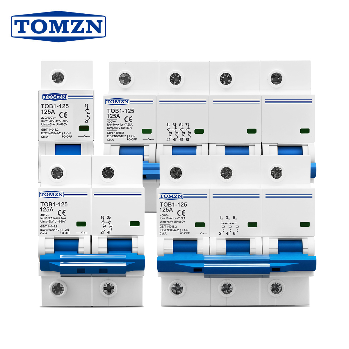 Din Rail Circuit Breaker - 1P 2P 3P 4P 400V AC