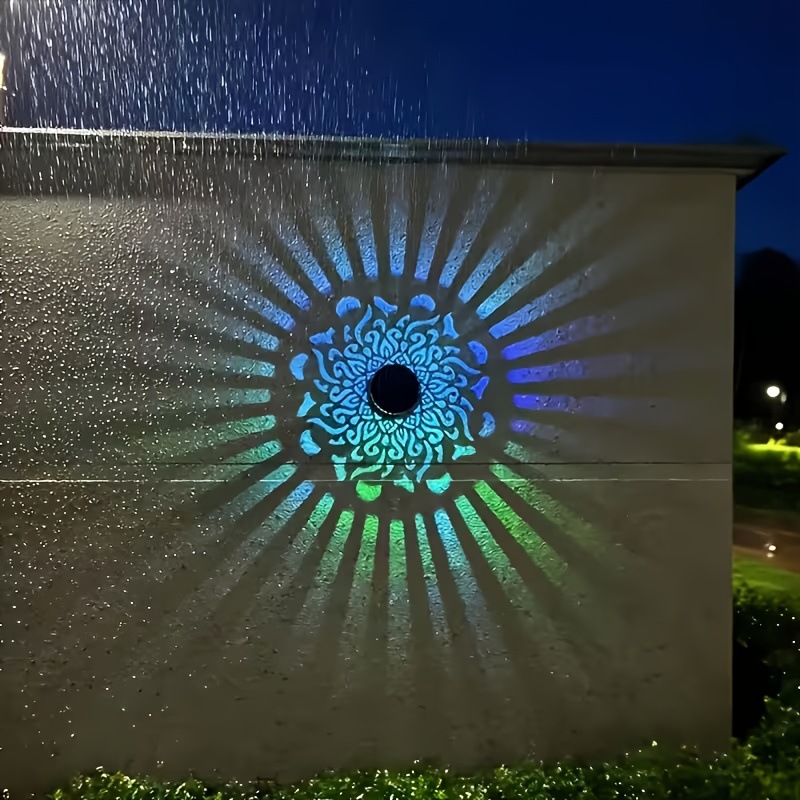 Waterproof Junction Box Solar - Solar LED-wandlamp Mandala-projectielantaarn Waterdichte buitenlamp voor
