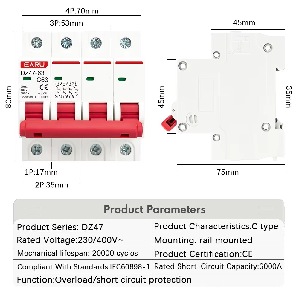 Miniatuur zekeringautomaat (MC - Din Rail Circuit Breaker recensie en prijs