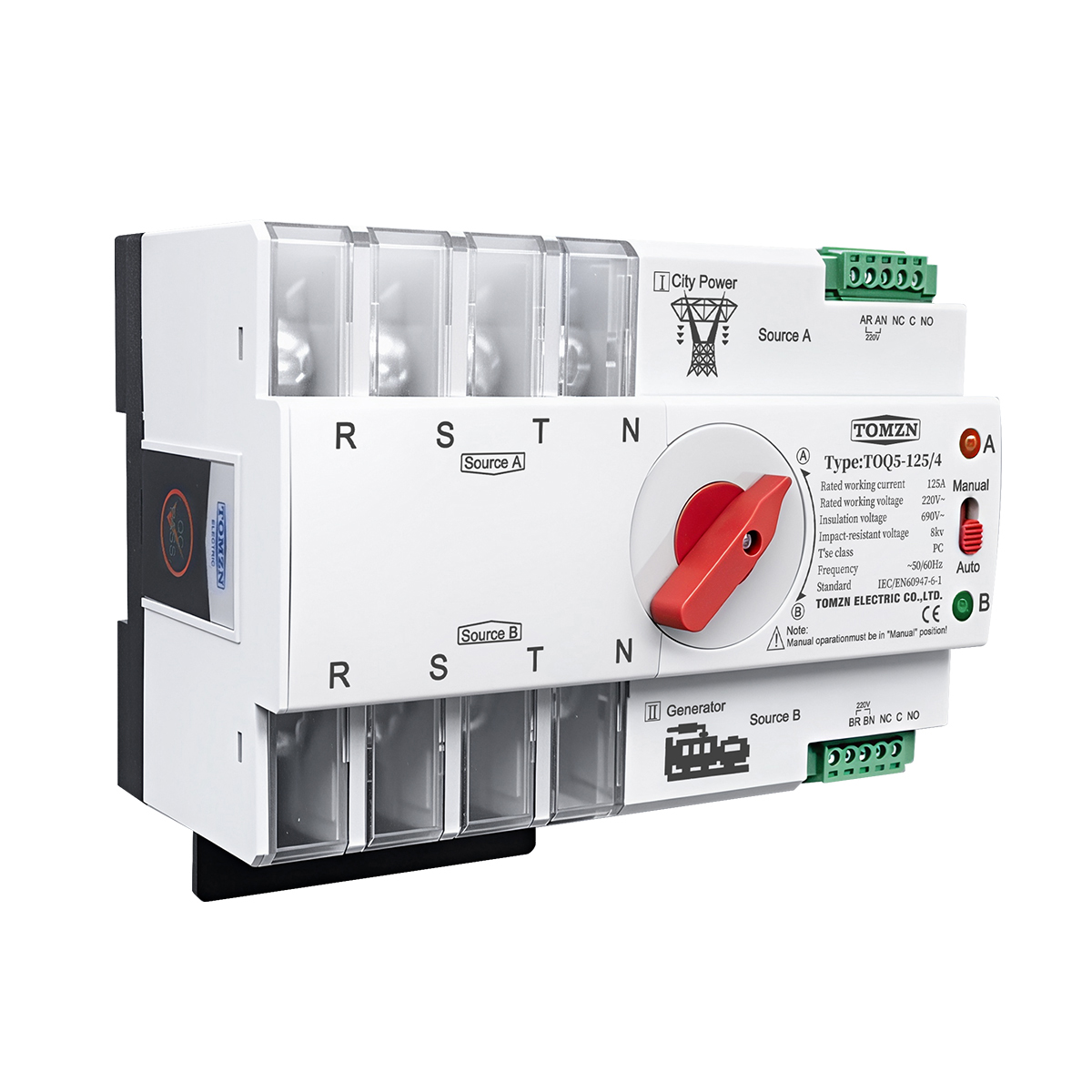 TOMZN DIN-rail 2P 3P 4P ATS Au - Din Rail Circuit Breaker recensie en prijs