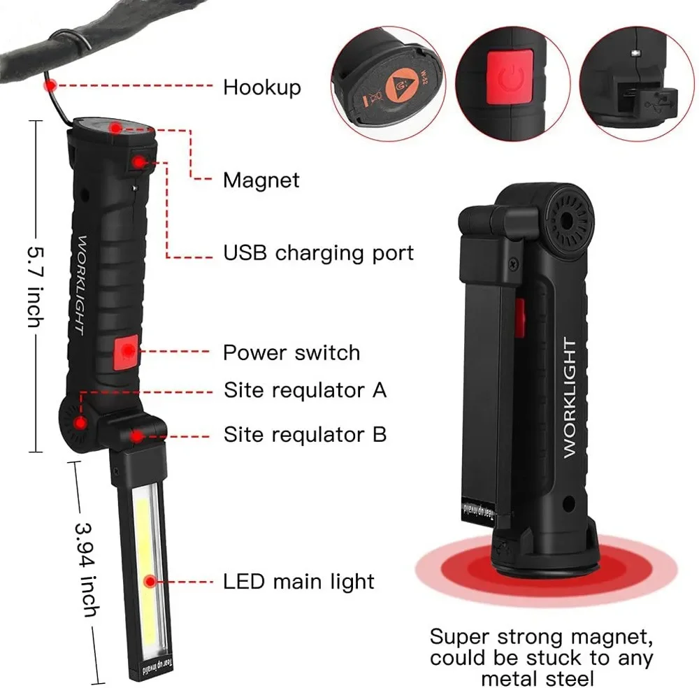 Draagbare COB LED-zaklamp USB  - Renewable Energy Battery recensie en prijs