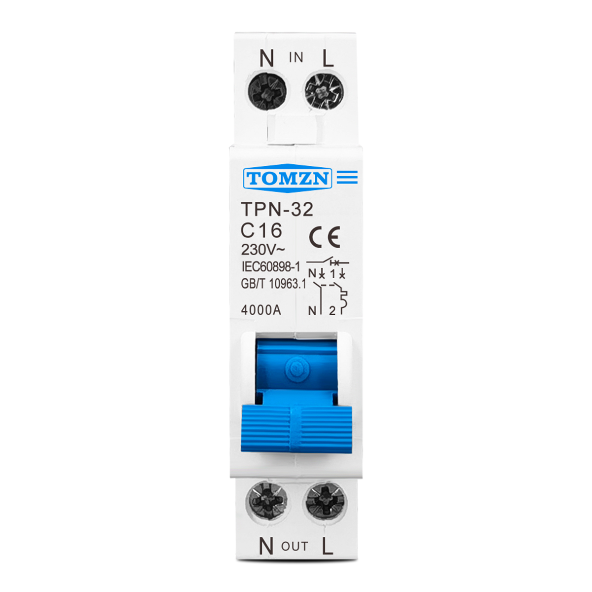 TOMZN TPN 1P+N Mini-stroomonde - Din Rail Circuit Breaker recensie en prijs