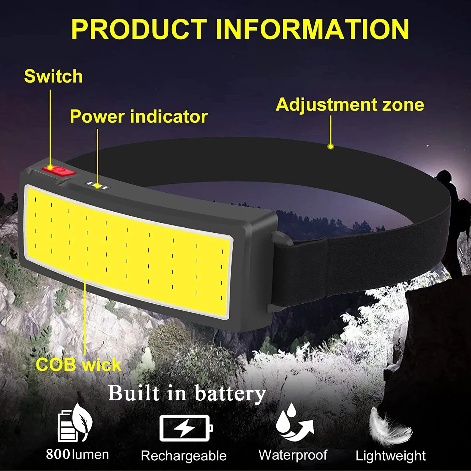 COB draagbare LED-koplampen Bu - Renewable Energy Battery recensie en prijs