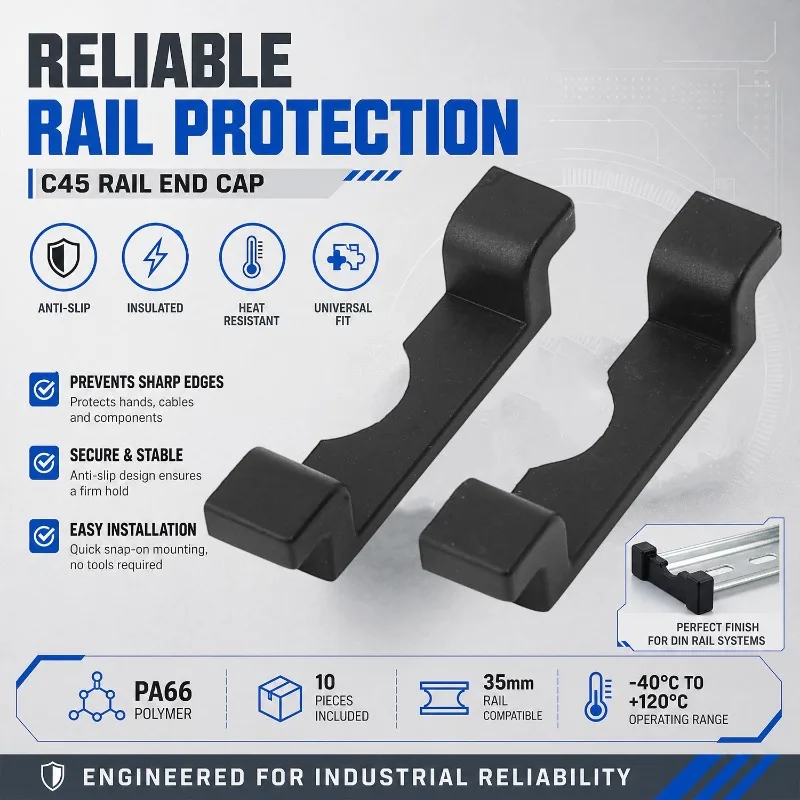 C45 DIN-rail eindkap antislip  - Din Rail Circuit Breaker recensie en prijs
